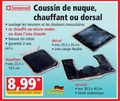 coussin de nuque, chauffant ou dorsal sensomed
