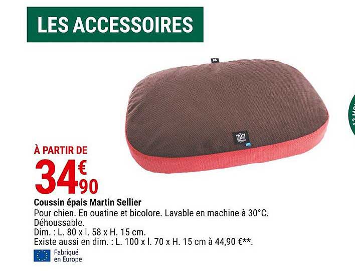 coussin épais martin sellier