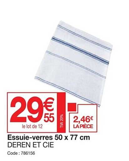 essuie-verres 50 x 77 cm deren et cie