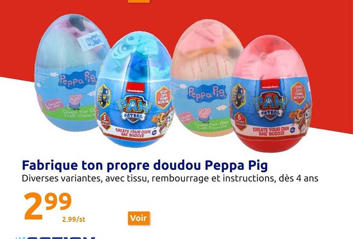 fabrique ton propre  doudou peppa pig