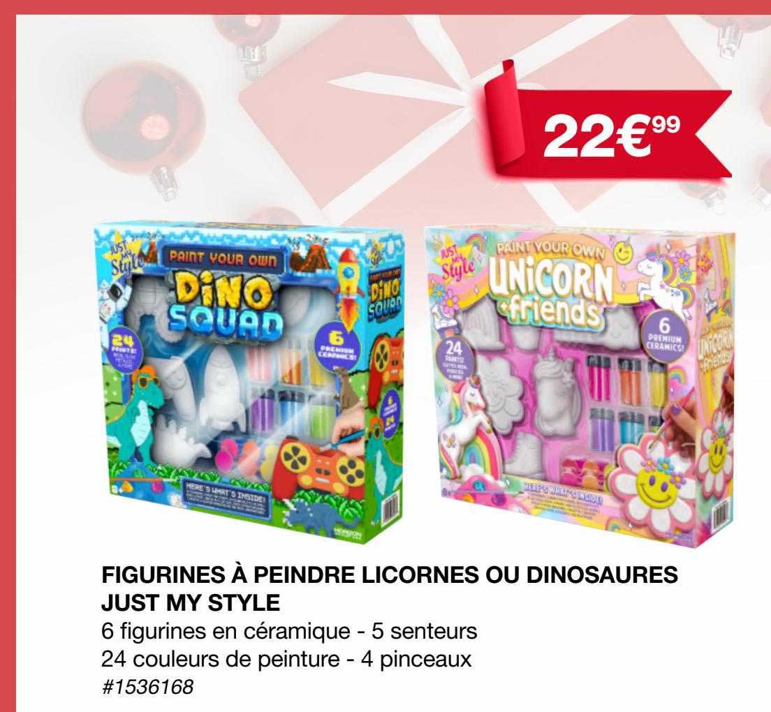 figurines à peindre licornes ou dinosaures just my style