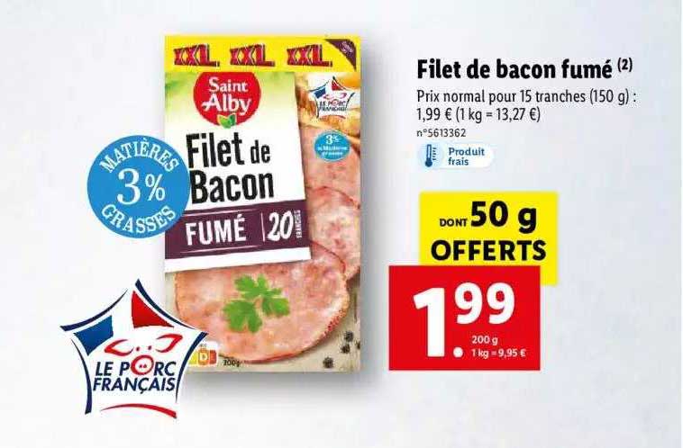 filet de bacon fumé saint alby