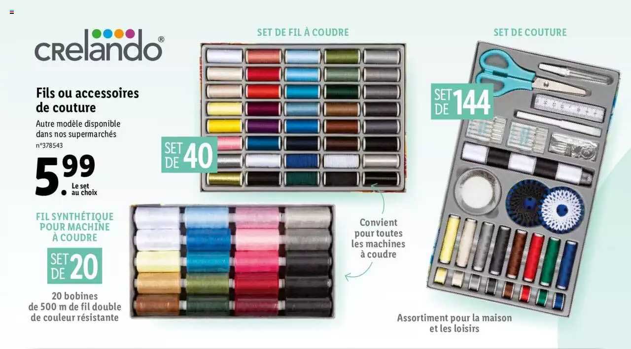 fils ou accessoires de couture crelando