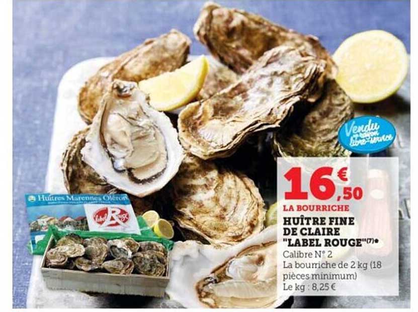 Huître Fine De Claire "label Rouge"