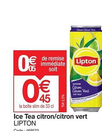 ice tea citron-citron vert lipton