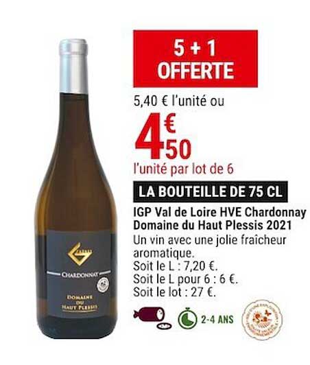 igp val de loire hve chardonnay domaine du haut plessis 2021