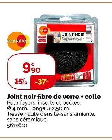 joint noir fibre de verre + colle équation