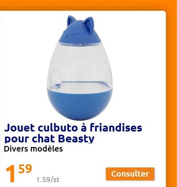 Jouet Culbuto à Friandises Pour Chat Beasty