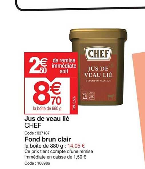 jus de veau lié chef, fond brun clair