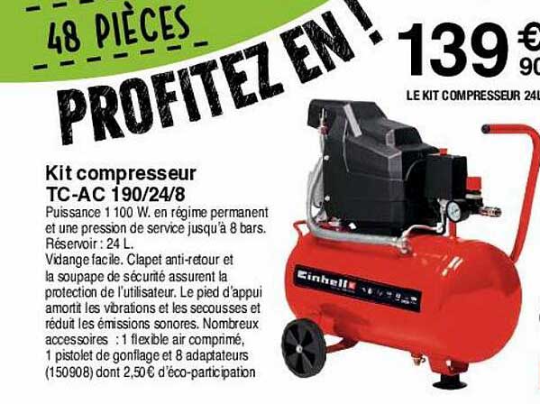 kit compresseur tc-ac 190-24-8 einhell