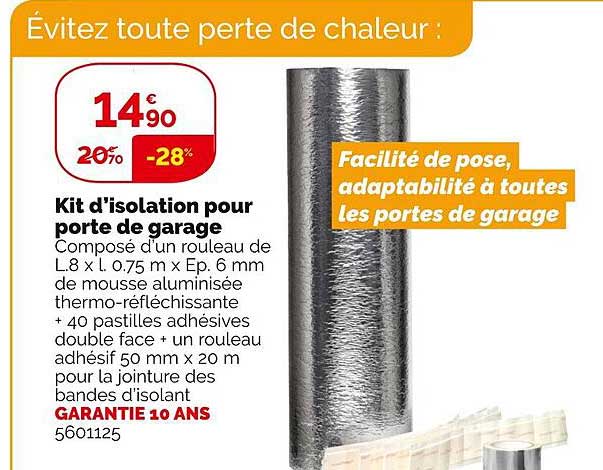 kit d'isolation pour porte de garage