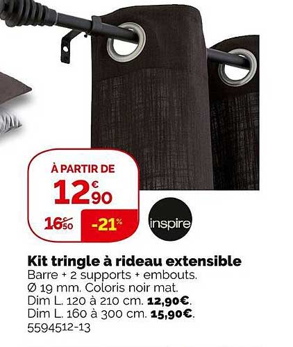 Kit Tringle à Rideau Extensible