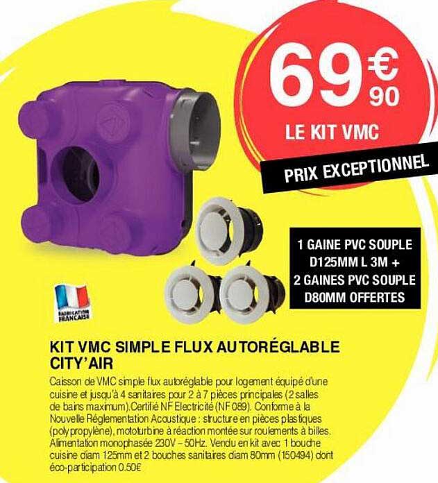 kit vmc simple autoréglable city'air