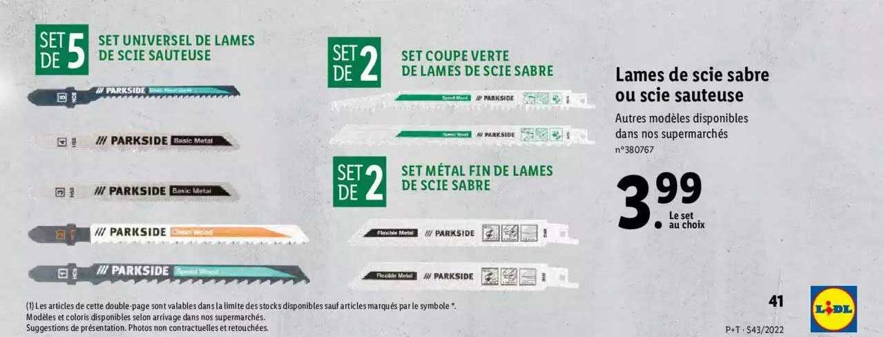 lames de scie sabre ou scie sauteuse