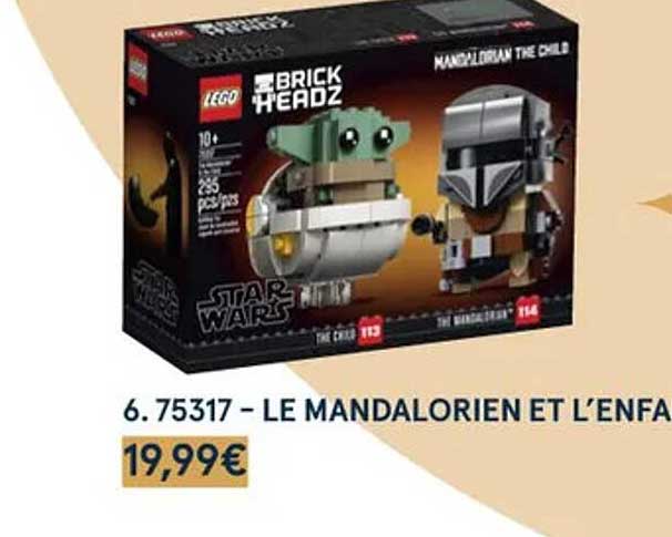 le mandalorien et l'enfa lego brick headz