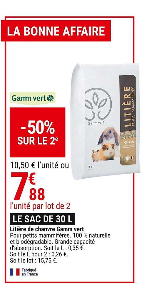 litière de chanvre gamm vert