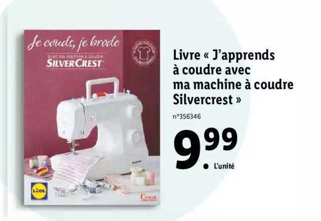 livre «j'apprends à coudre avec ma machine à coudre silvercrest»