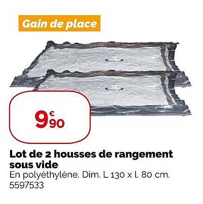 lot de 2 housses de rangement sous vide