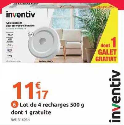 lot de 4 recharges 500 g dont 1 gratuite inventiv