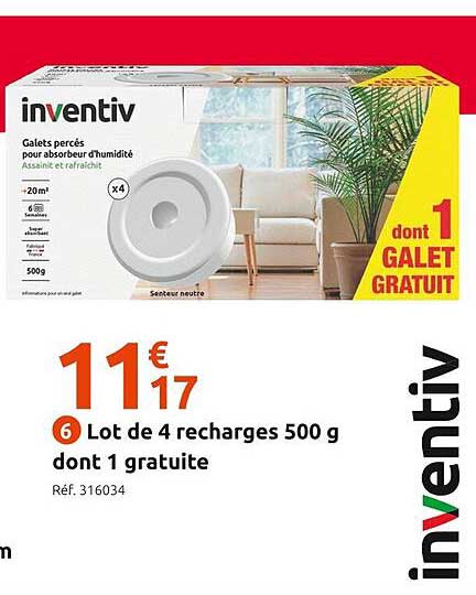 lot de 4 recharges 500 g dont 1 gratuite inventiv