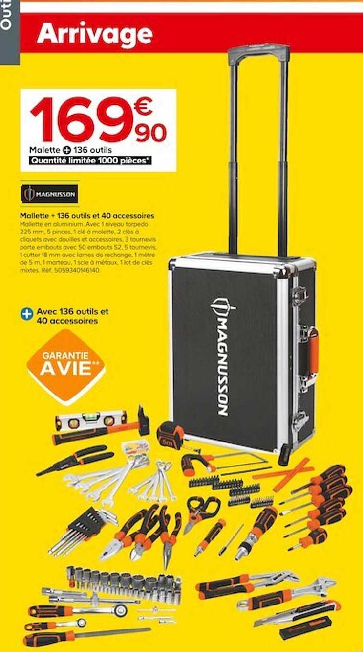 malette + 136 outils et 40 accessoires magnusson