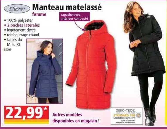 Manteau Matelassé Femme ElleNor