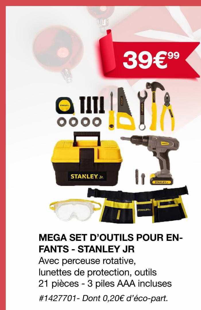 méga set d'outils pour enfants - stanley jr