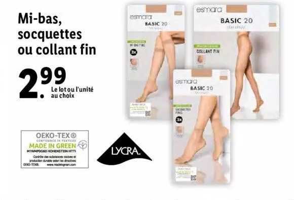 mi-bas, socquettes ou collant fin