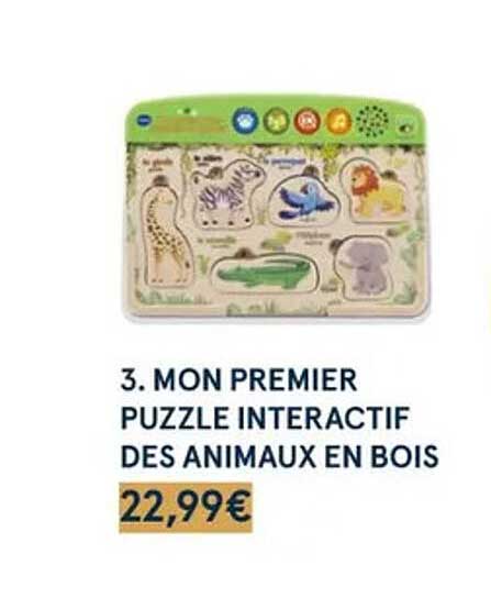 Mon Premier Puzzle Interactif Des Animaux En Bois