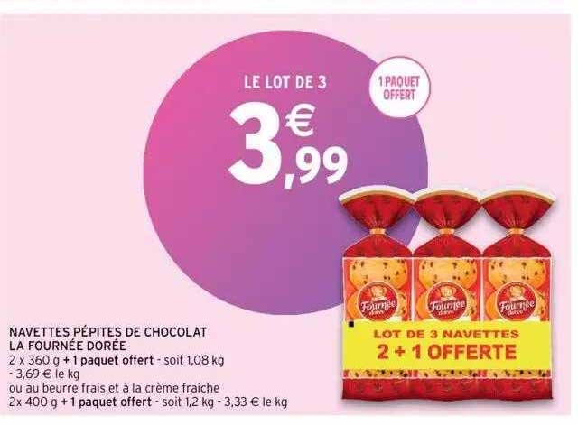 navettes pépites de chocolat la fournée dorée