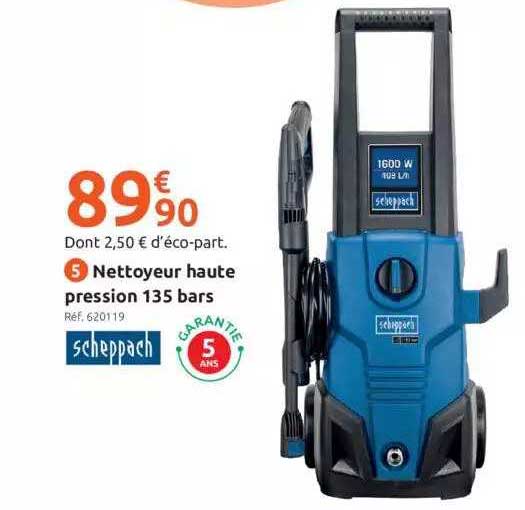 nettoyeur haute pression 135 bars scheppach