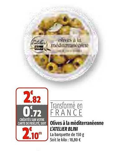 olives à la méditerranéenne l'atelier blini