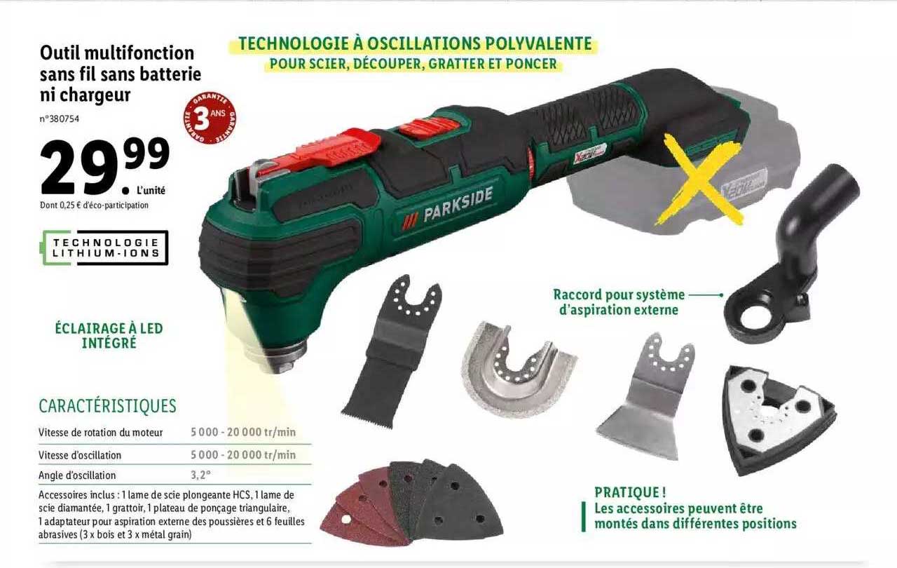 Outil Multifonction Sans Fil Sans Batterie Ni Chargeur Parkside
