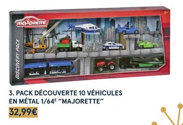 pack découverte 10 véhicules en métal 1-64e "majorette"