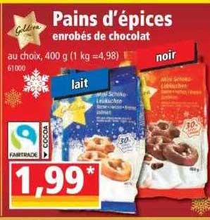 pains d'épices enrobés de chocolat