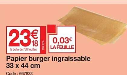 papier burger ingraissable 33 x 44 cm