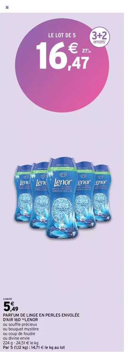 Parfum De Linge En Perles Envolée D'air 16d Lenor