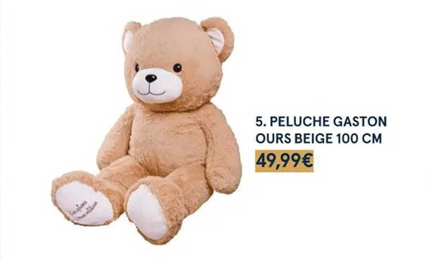 peluche gaston ours beige 100 cm