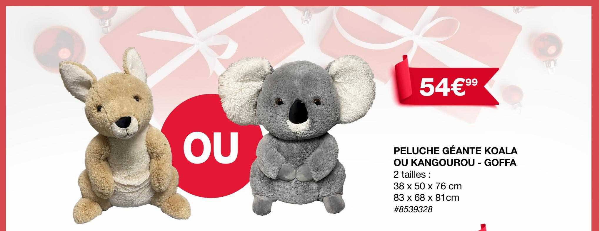 Peluche Géante Koala Ou Kangourou - Goffa
