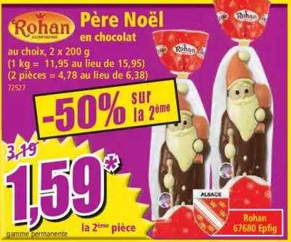 père noël en chocolat rohan