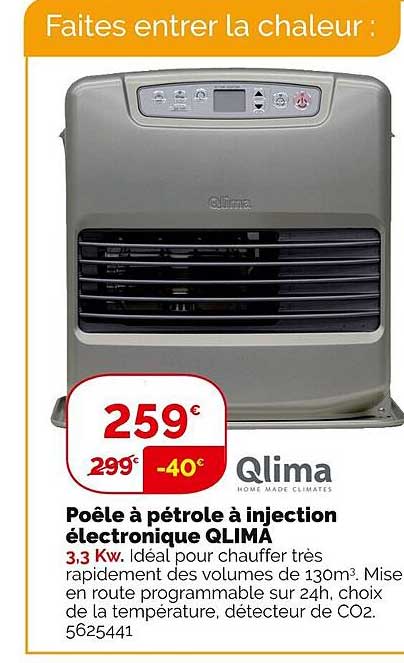 poêle à pétrole à injection électronique qlima