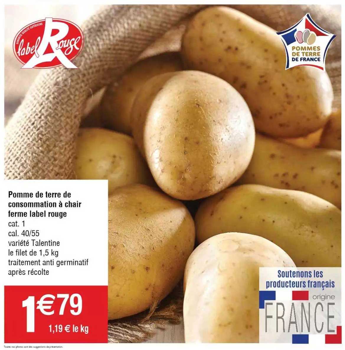 Pomme De Terre De Consommation à Chair Ferme Label Rouge