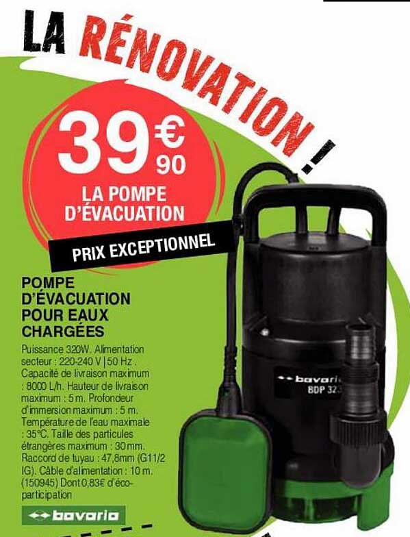 pompe d'évacuation pour eaux chargées bavaria