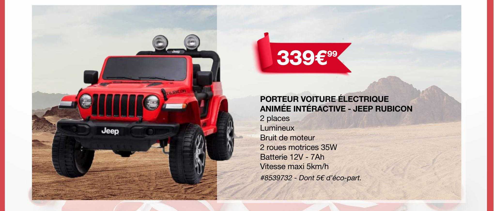 porteur voiture électrique animée intéractive - jeep rubicon