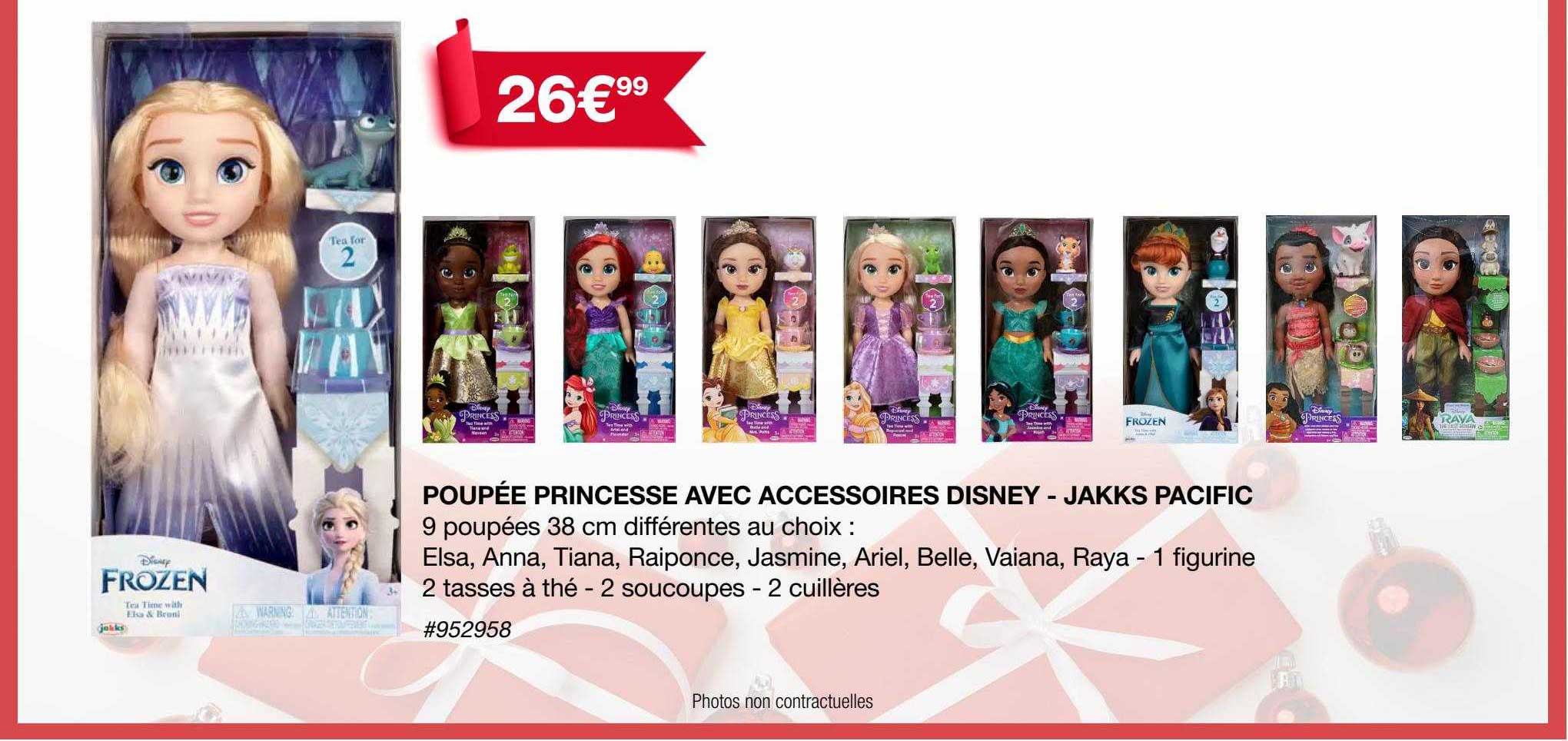 poupée princesse avec accessoires disney - jakks pacific