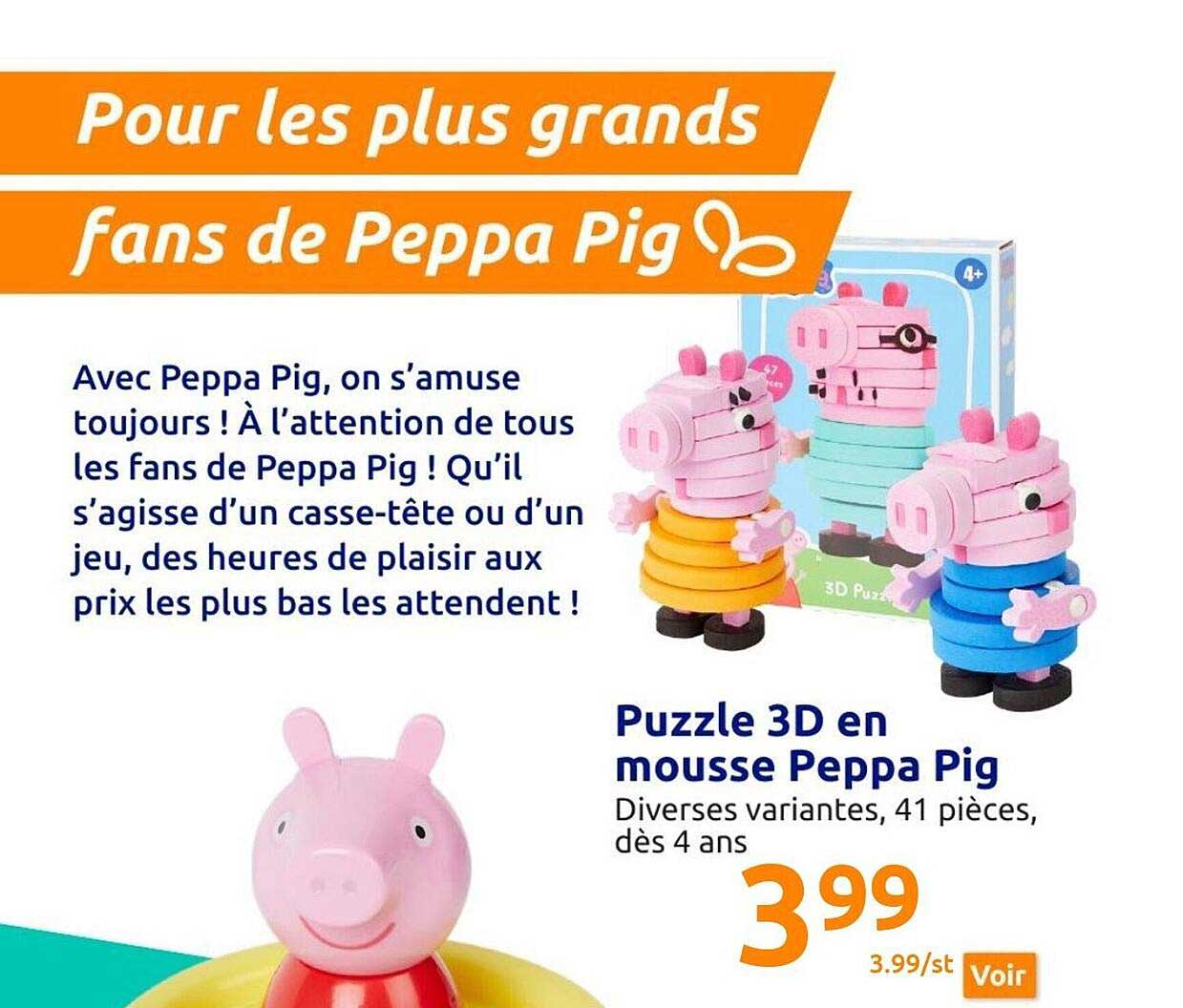 puzzle 3d en mousse peppa pig