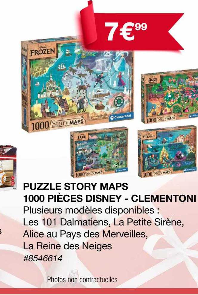 puzzle story maps 1000 pièces disney - clementoni