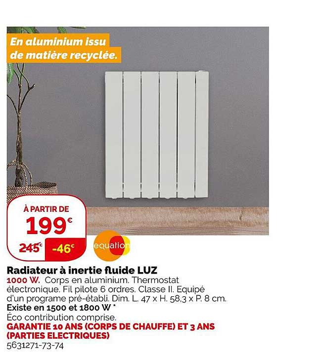 radiateur à inertie fluide luz équation