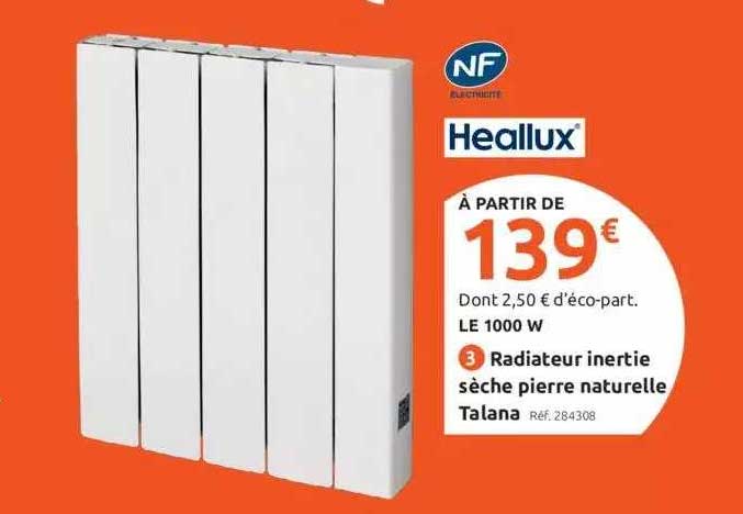 Radiateur Inertie Sèche Pierre Naturelle Talana Heallux