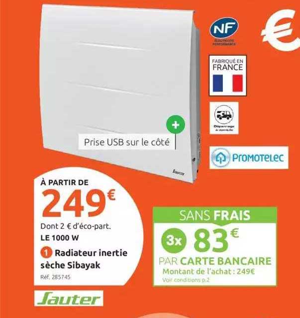 Radiateur Inertie Sèche Sibayak Sauter